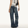 Jimmy Washed Cat Beard Straight Skinny Wide Leg Pants Jeans