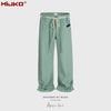 MIJKO with Drawstring Straight Casual Trousers