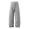 Gray sweatpants elastic waist drawstring on a white background