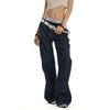 Jimmy Vintage Denim Primary Color Simple Loose Straight Jeans