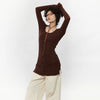 AIRHOOD Flared Sleeve U-Neck Slim Sleeve T-Shirt
