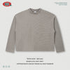 BE Boxy Trendy Brand Fried Snowflake Waffle Band Print Loose Top Long Sleeve