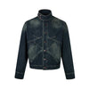 EME  Deconstructed Stand-Up Collar Harrington Denim Jacket
