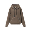 Inflation Contrasting Waffle Drawstring Hooded Sweater