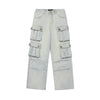 Jimmy Multi-Pocket Wash Straight Wide Leg Casual Overalls