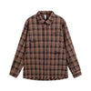 STIWAUP Design Knife Cut Hole Plaid Shirt