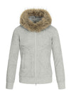 11KN Fur Collar Waist Fleece Hooded Sweater Jacket