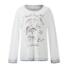 BLACKENERGY Cartoon Print Breathable Blouse Long Sleeves