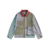 AYWTER Washed Canvas Color Matching Lapel Jacket Loose Coat