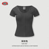 BE Women's Summer  Slim Top Deep U-Neck Short Sleeves