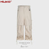 MIJKO three-dimensional silhouette splicing multi-pocket two-color drawstring casual pants