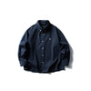 SwimSeed Chest Simple Small Embroidery Loose Lapel Long Sleeve Shirt