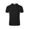 MADEEXTREME Old Money Style Knitted Crew Neck Fit Stretch Short Sleeve T-Shirt