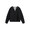 OUSWE Vintage Campus Wind Fake Two-piece Crew Neck Pullover Knitted Sweater