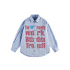 BTBDBTE Letter Print Loose Long Sleeve Shirt