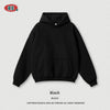 BE Solid Color Fleece Hooded Sweater Loose Thermal Cropped Pants Sports and Leisure Suit