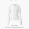 TRYTHMCLUB Solid Color Simple Fake Two-piece Button Cotton T-Shirt Top