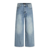 11KN Washed Old Blue Three-dimensional Thin Straight Jeans