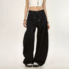 Jimmy Drawstring Design Scimitar Casual Wide Leg Pants