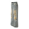 DC Street Niche Destruction Frayed Dirty Dyed Casual Jeans
