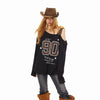BLACKBB Leopard Print Slanted Shoulder Long Sleeve
