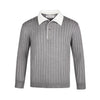 EME Retro Contrasting Color Lapel Polo Long-sleeved Knitted Sweater