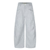 11KN Loose Deconstruction Three-dimensional Pleated Design Striped Scimitar Overalls