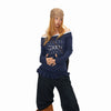 BLACKBB Slanted Shoulder One Word Off Shoulder Slim Long Sleeve