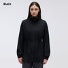 DIQIAN Hooded Stand-up Collar Medium and Long Sports Jacket