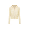 UNBDNS Solid Color Micro-transparent Pineapple Texture Zipper Hooded Knitted Jacket