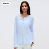 DIQIAN Loose and Breathable Fitness Top Casual Thin Long-sleeved Blouse
