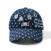 WASC Denim Print Embroidered Baseball Cap Peaked Cap