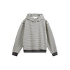 OUSWE Vintage Campus Style Striped Loose Hooded Sweater