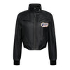 Pokiovo Badge Stand-up Collar Locomotive Leather Jacket Short Jacket