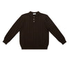 Lyocell Blended Vertical Strips Simple Loose Sweater Polo Shirt Knitted Top Autumn and Winter