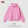 BE Solid Color Fleece Hooded Sweater Loose Thermal Cropped Pants Sports and Leisure Suit