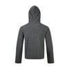 Striped Button Textured Loose Hooded Blouse Long Sleeve T-Shirt