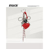 Rycr Heart Silver Bead Bow Bag Pendant Keychain Pendant