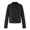 11KN French Court Style Slim Fit Multi-row Metal Buckle Embroidered Stand-up Collar Jacket