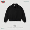 BE THRIVED Old Money Wind Heavy Polo Collar Half Open Chest Zip Loose Sweater