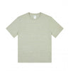 Following Flower Yarn Cotton Striped Crew Neck Short Sleeves