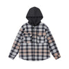 STIWAUP Loose and Gradual Change Plaid Double-sided Hooded Jacket