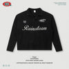 BE Vintage Waffle Wash Fried Snowflake Seagull Collar Print Embroidery Long Sleeve