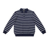 Simple and Versatile Contrasting Color Striped Comfortable Lapel POLO Shirt Knitted Sweater
