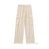 OREETA Straight Cotton Design Tooling Wide-leg Pants