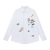 Jimmy Fun Sticker Printed Striped Long Sleeve Shirt