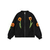 BTBDBTE Floral Embroidery Double-sided Baseball Jacket