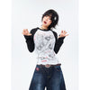JIMMYTHECREW American Hand-painted Cartoon Long-sleeved T-shirt Women's Thin Top