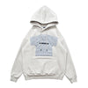 Fun Stitching Fleece Couple Casual Hooded Sweater