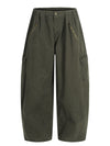 11KN Army Green Loose and Thin Wide-leg Scimitar Overalls